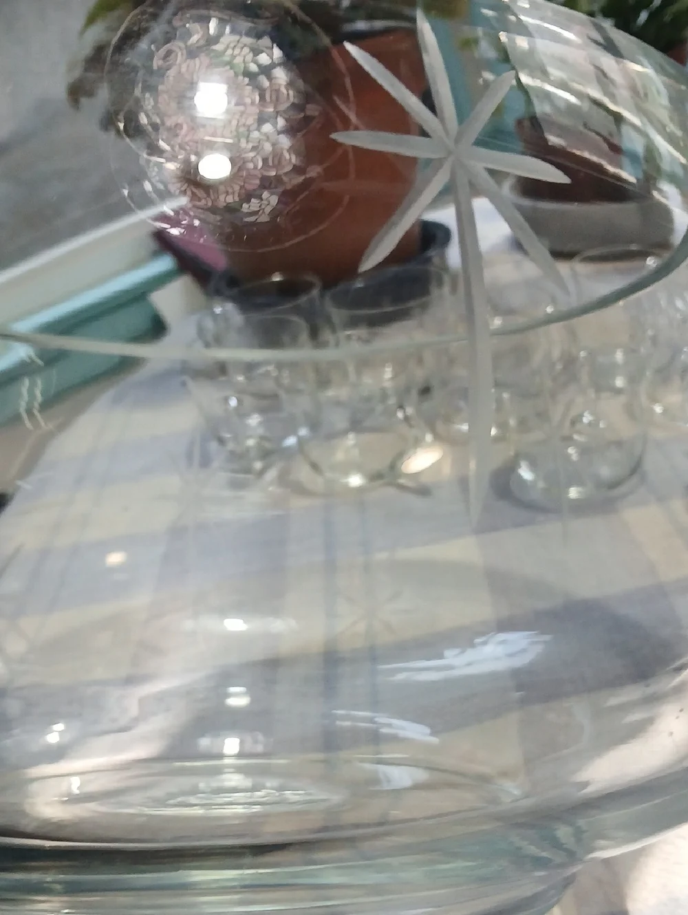 Star Dustby C G Quartzex Crystal Punch Bowl
